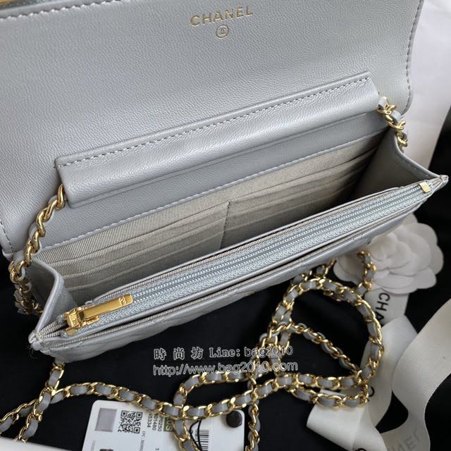 Chanel女包 香奈兒專櫃新版WOC鏈條小包 Chanel經典菱格小羊皮發財包 33814  djc4153